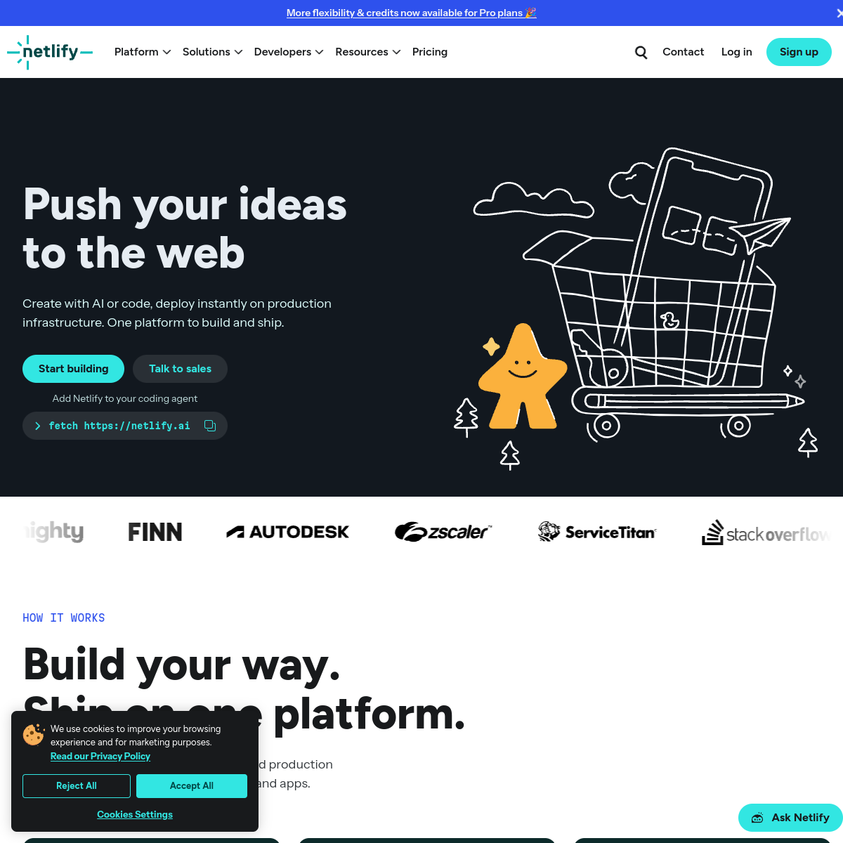 Netlify 官网截图