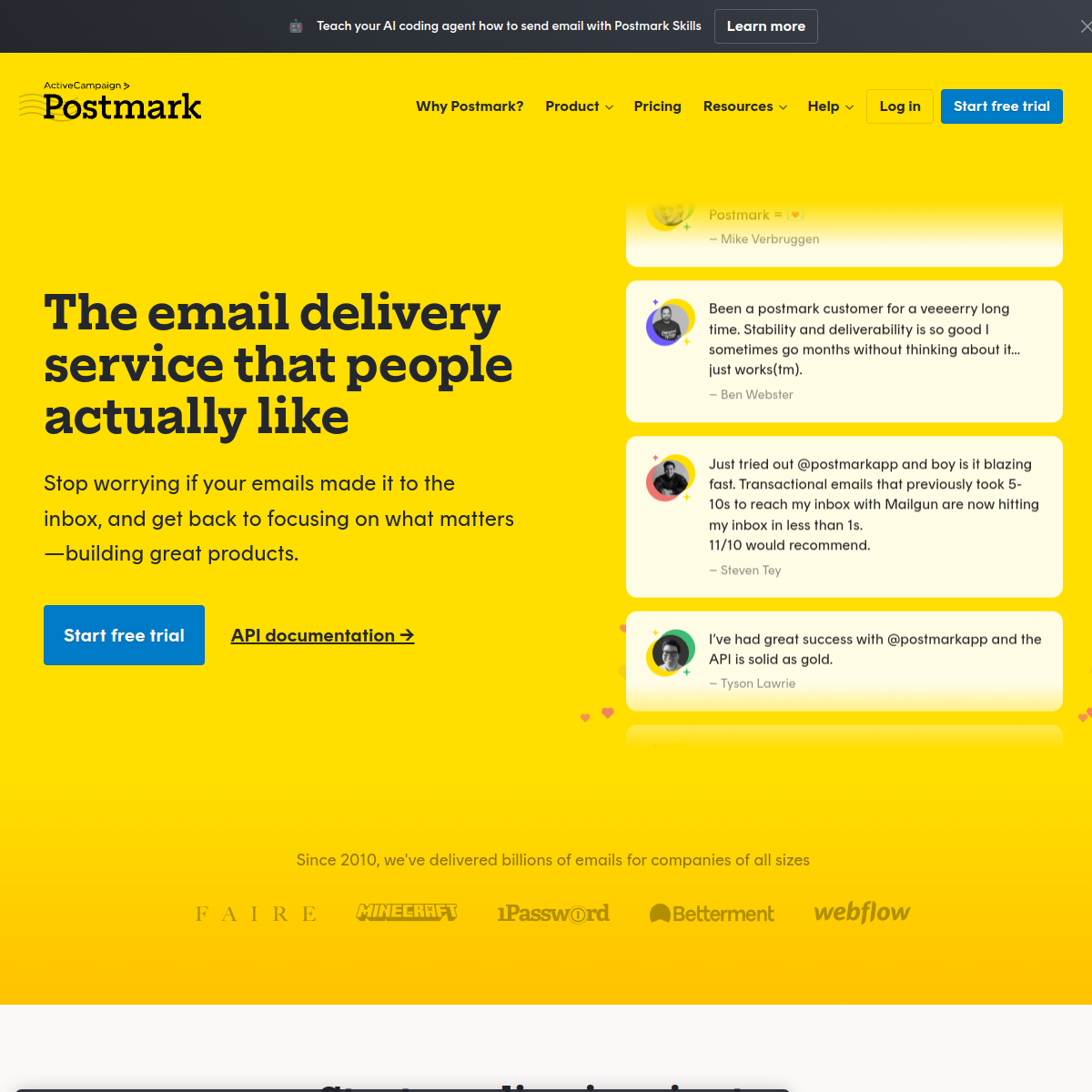 Postmark 官网截图