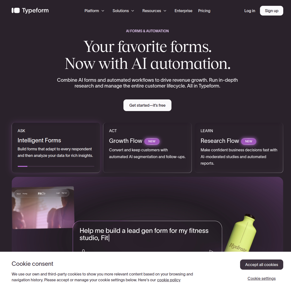 Typeform 官网截图